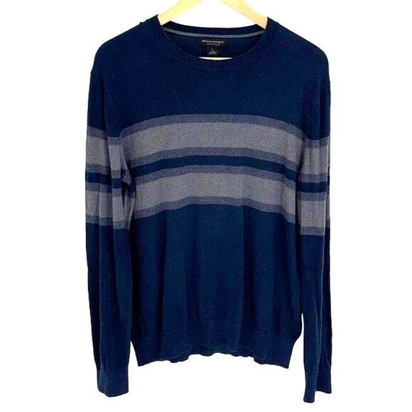Banana Republic Luxury Blend Silk Striped Men’s Sweater Size L - Picture 5 of 7